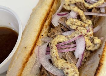 pulled beef, red onion, dijon & au jus