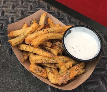 choice of plain or seasoned [ pictured: dill seasoned served with ranch ]