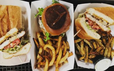 our signature catfish poboy and seasonal special + fries